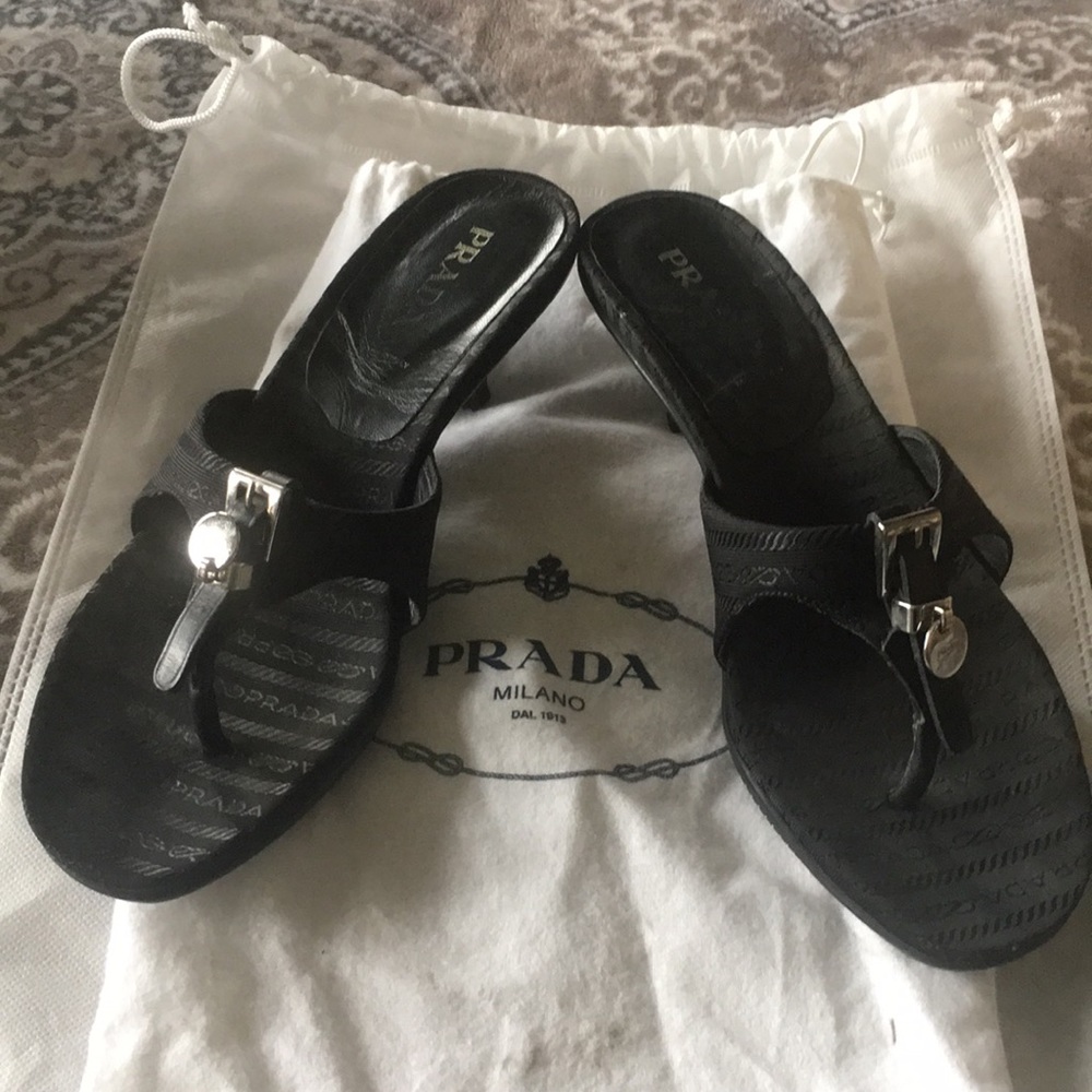Black Prada Kitten Heels Size 8.5